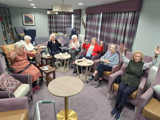 Residents at Boclair Care Home enjoying group exercise sessions