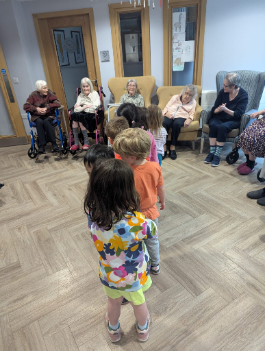 Children visiting residents
